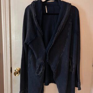 Free People Thermal Knit The Big Chill Open Hooded Cardigan